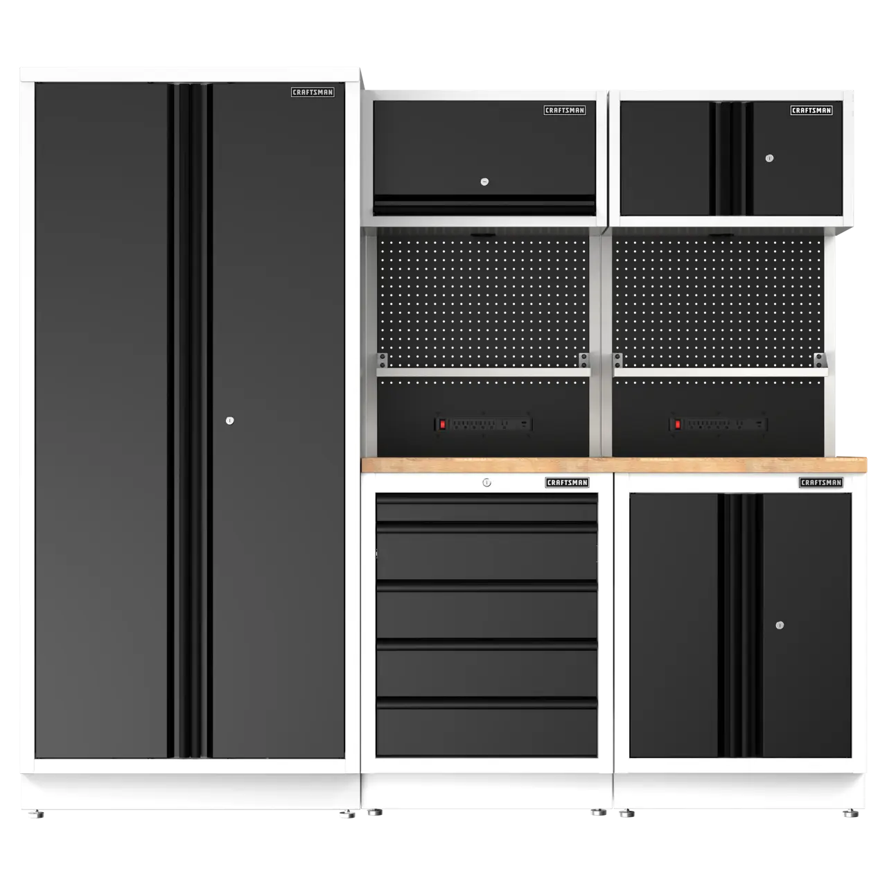 Welded Floor Cabinet (White/Black)